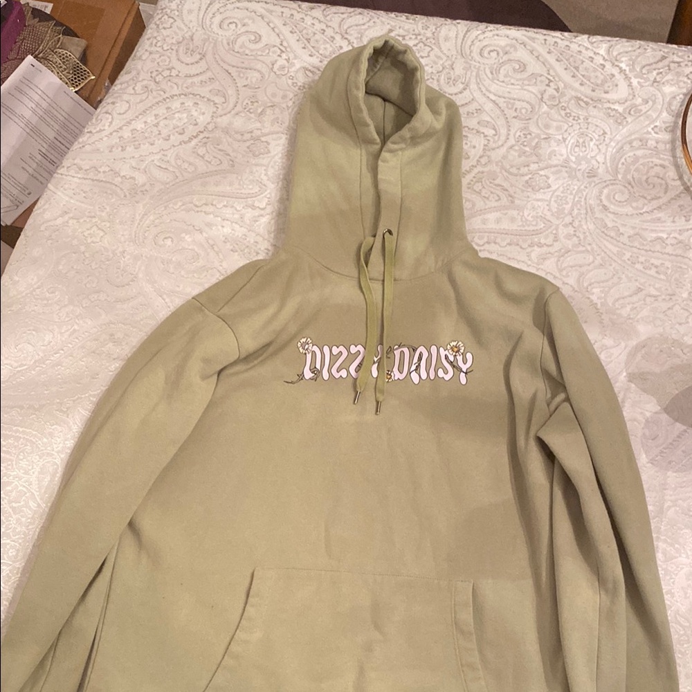 No Boundaries Green Cotton Sweater with Hood